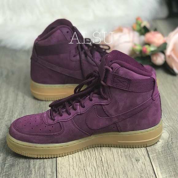Nike Air Force 1 High WB GS Bordeaux Magenta k/W - Picture 6 of 8
